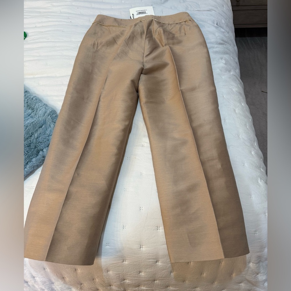 Marina Rinaldi Lisetta Italian Cropped Camel Pants Size 10 NWT - Picture 3 of 9